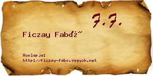 Ficzay Fabó névjegykártya